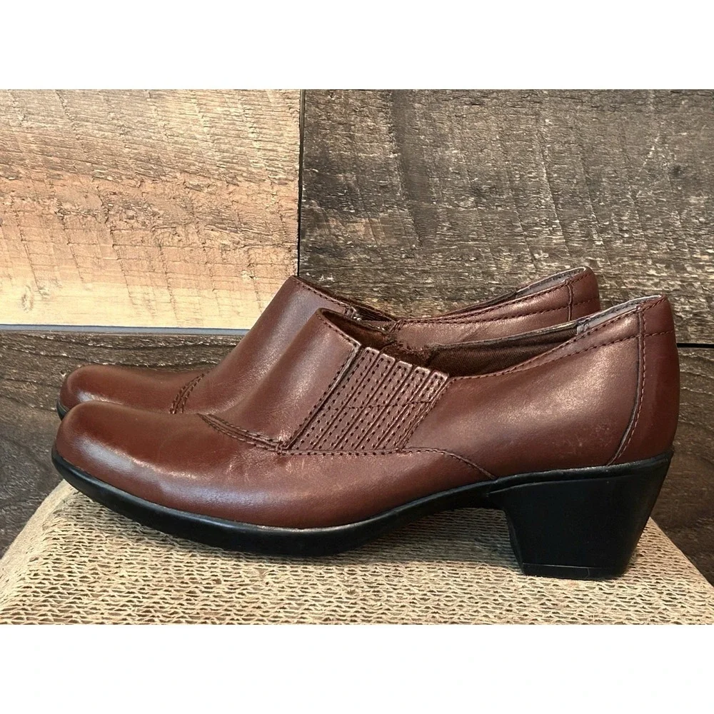 Clarks Bendables Ingalls Congo Brown Leather Bootie Sz 7.5M‎ 66749 Zip Up